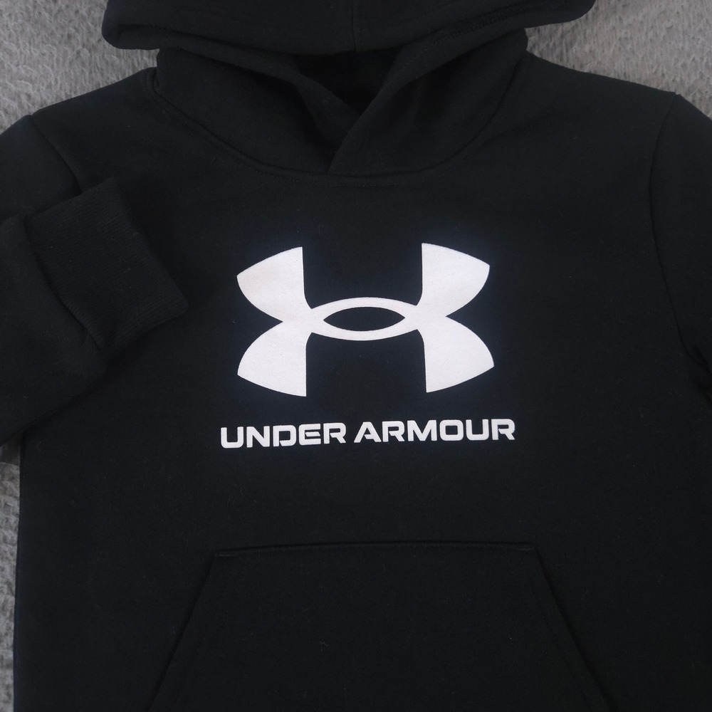 Under Armour Hoodie Boy 6 Big Logo Fleece Pullover Activewear Sweatshirt NEW $48